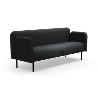Soffa VARIETY, 3-sits, USB-C/220V-uttag, tyg Pod CS, antracitgrå