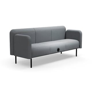 Sofa VARIETY, 3-seter, med USB-uttak, stoff Pod CS, sølvgrå