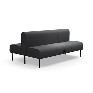 Moduļu dīvāns VARIETY, trīsvietīgs, ar USB ligzdu, dubulta, audums Blues CSII, antracīta