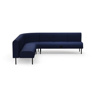 Pohovka VARIETY, 90° vnútorný oblúk, s USB, tkanina Pod CS, navy blue