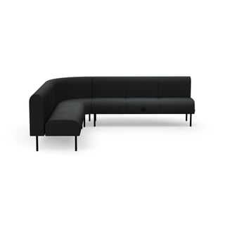 Soffa VARIETY, 90° inåtvänd hörna, USB-C/220V-uttag, tyg Pod CS, antracitgrå