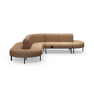 Pohovka VARIETY, 360° sedenie do L, s USB, tkanina modrás CSII, tyrkysová oranžová