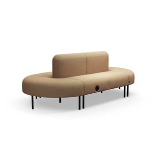 Soffa VARIETY, stängd sweep, USB-C/220V-uttag, tyg Blues CSII, turkosorange