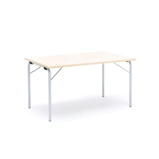 Klapptisch NICKE, 1400x800x720 mm, alugrau, Laminat Birke