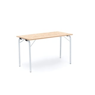 Klapptisch NICKE, 1200x500x720 mm, alugrau, Linoleum beige