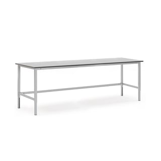 Height adjustable workbench MOTION, manual, 400 kg load, 2500x800 mm, grey