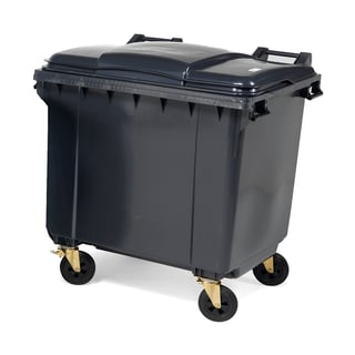 Budget rolcontainer HENRY, 1340 x 1200 x 1090 mm, 1000 l, grijs