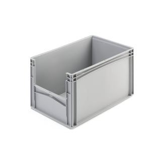 Plastic picking box FRASER, grey, 600x400x320 mm