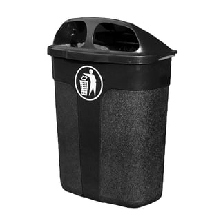 Waste bin for wall/post fixing WALTER, 740x530x360 mm, 60 L, black