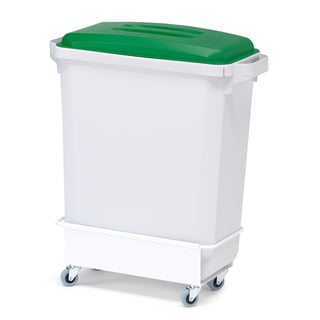 Pakketdeal, 1x60 L afvalcontainer + deksel (groen) + trolley