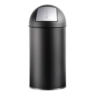 Refuse bin HURLEY, push lid, Ø 350x730 mm, 40 L, black