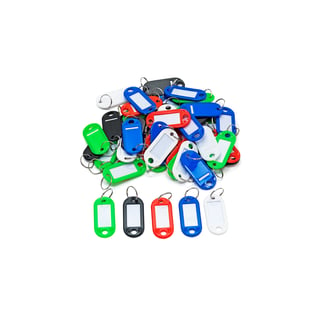 Plastic key tags, 50-pack