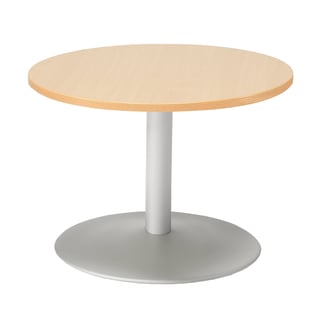 Salontafel MONTY, Ø 700 mm, beuken, alu grijs