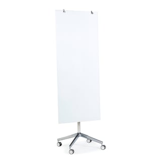 Mobiel glassboard STELLA, 650 x 1575 mm, wit