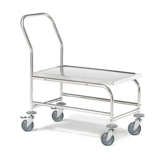 Stainless steel platform trolley METRO, 875x450 mm, 100 kg load