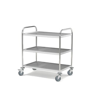 Roestvrijstalen tafelwagen METRO, 100 kg, 3 planken, 845 x 525 x 940 mm