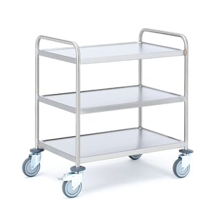 Hyllvagn CONVOY, rostfri, 3 hyllplan, 800x520 mm