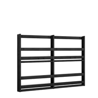 Wall mounted magazine display unit, 1200x70x800 mm, black