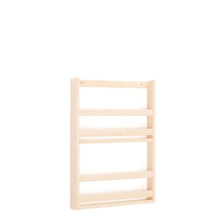 Wall mounted magazine display unit, 600x70x800 mm, birch