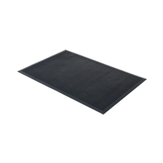 Rubber entrance mat HELLO, 700x900 mm, black