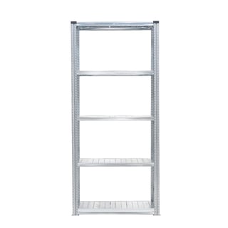Regal TRANSFORM, Grundmodul mit 5 Böden, 2500 x 900 x 400 mm, verzinkt