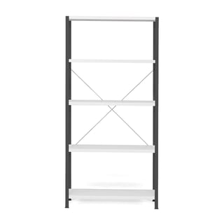 Polica LIGHT, osnovna jedinica, 1970x1010x500 mm, tamno siva