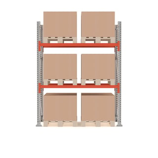 Pallet racking ULTIMATE, basic unit, 2500x1850x1100 mm, 6 x 1000 kg pallets