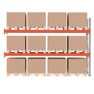 Palletstelling ULTIMATE, aanbouw, 2500 x 3600 x 1100 mm, 12x 1000 kg pallets