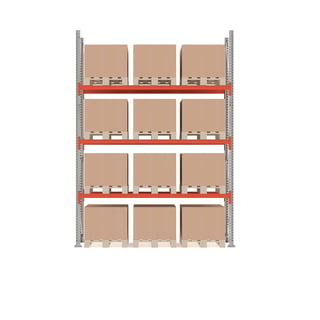 Pallet racking ULTIMATE, basic unit, 4000x2750x1100 mm, 12 x 1000kg pallets