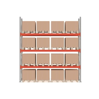 Pallet racking ULTIMATE, basic unit, 4000x3600x1100 mm, 16 x 500 kg pallets