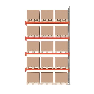 Pallereol ULTIMATE, påbyggseksjon, 15 paller, H5000 B2750 D1100 mm