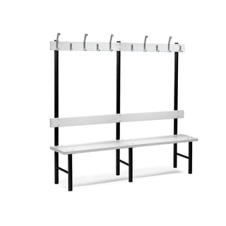 Enojna klop z obešali: D 2000 mm: siva