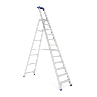 Professional alu stepladder HIGHER, 12 treads, H 2800 mm