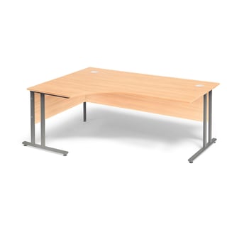 Ergonomisch bureau FLEXUS, L/H, 1800 x 1200 x 720 mm, beukenlaminaat