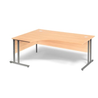 Ergonomisch bureau FLEXUS, L/H, 1800 x 1200 x 720 mm, beukenlaminaat