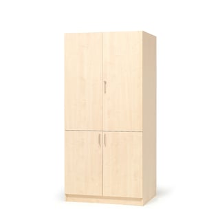 Wooden storage cabinet THEO, 4 doors, 1000x470x2100 mm, birch