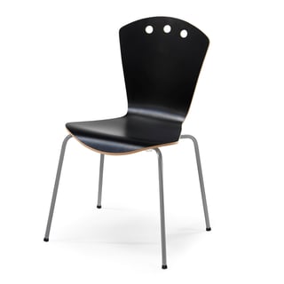 Canteen chair ORLANDO, black, alu grey