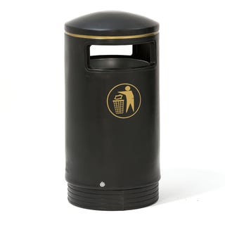 Indoor & outdoor hooded top bin, Ø 485x1000 mm, 75 L, Victorian black