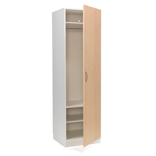 Wardrobe, 600x600x2100 mm, R/H, white, birch