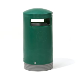 Indoor & outdoor hooded top bin, Ø 485x1000 mm, 75 L, green