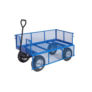 Platform truck, mesh sides, mesh deck, 400 kg load, 1200x600x360 mm