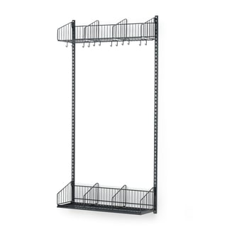 Wall mounted cloakroom unit TRÅD, basic unit, 900x2000 mm, dark grey