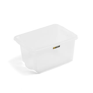 Storage box BLAKE, 500x365x260 mm, 33 L, transparent