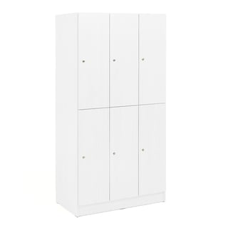 Drveni garderobni ormar: 2 x 3 vrata: Š 960: beli laminat