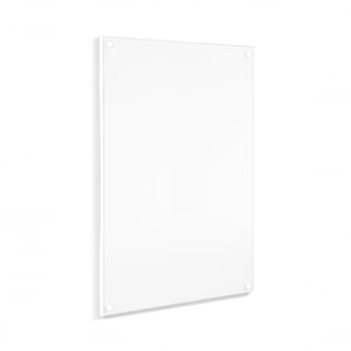 Frameless whiteboard, 1176x876 mm, white edging