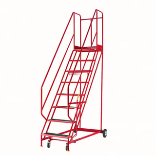 Mobile steps STEPTEK, 8 treads, H 2000 mm, anti-slip