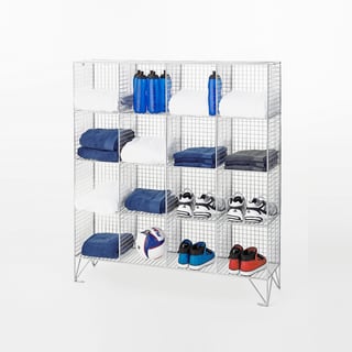 Mesh locker, 16 comps, no doors,  1360x1220x305 mm