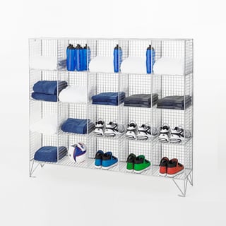 Mesh locker, 20 comps, no doors, 1360x1525x305 mm