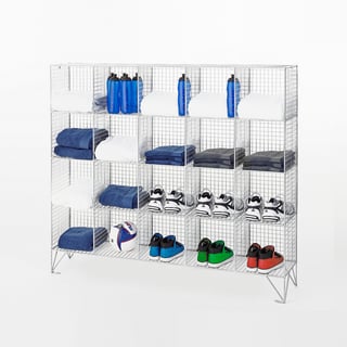 Mesh locker, 20 comps, no doors, 1360x1525x457 mm