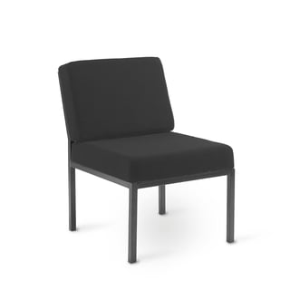 Waiting room chair RUBIC, charcoal fabric, black